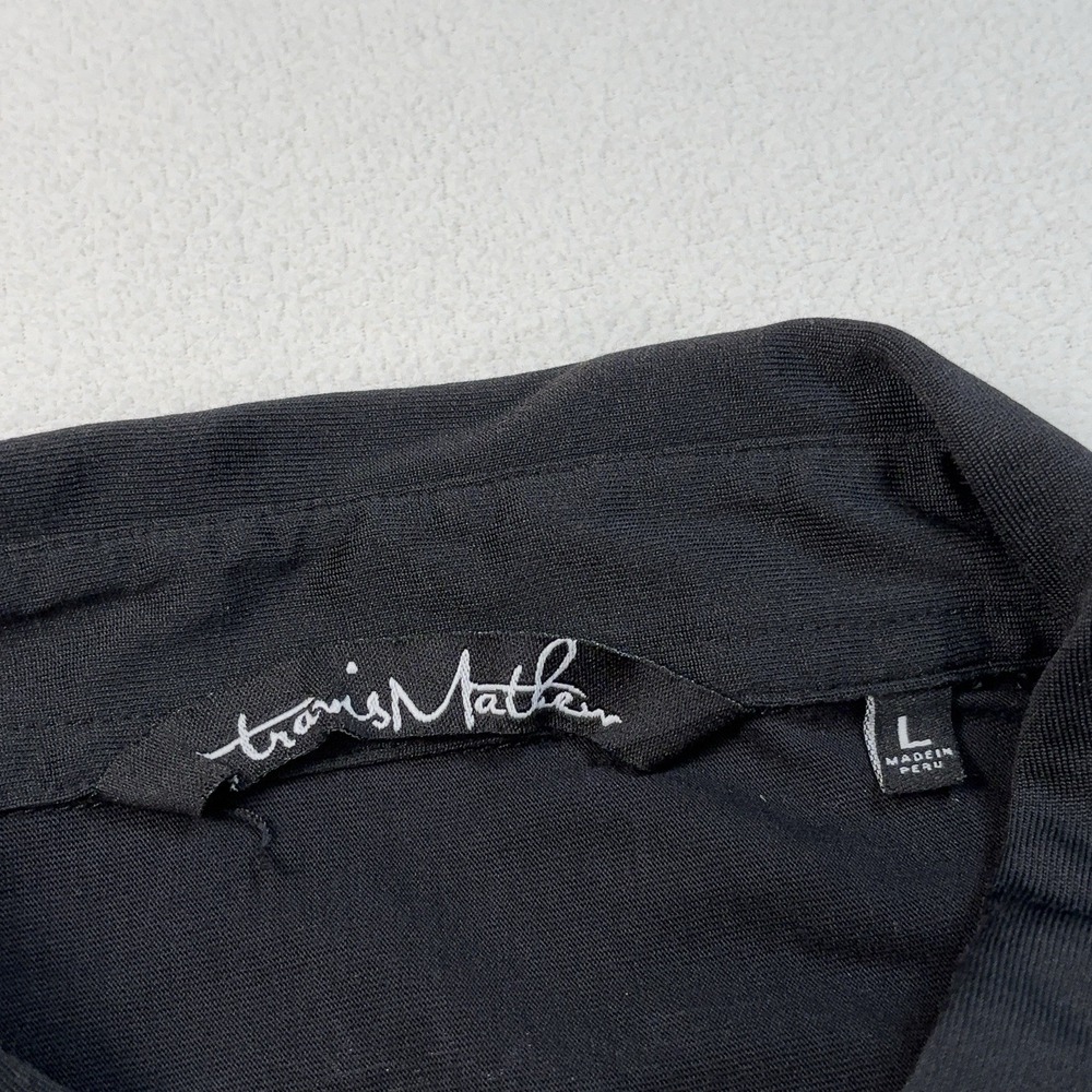 Travis‎ Mathew Double Pocket Golf Polo Men's L Black Pima Cotton Stretch *LOGO* - Picture 3 of 16